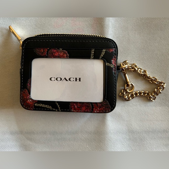 Coach Accessories - Authentic Zip Card Case With Cherry Print NWT
